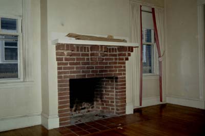 renovation brookline before pic living room fireplace